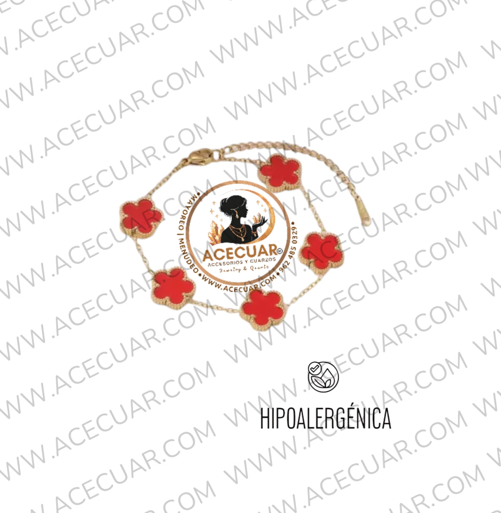 Pulsera de trebol roja