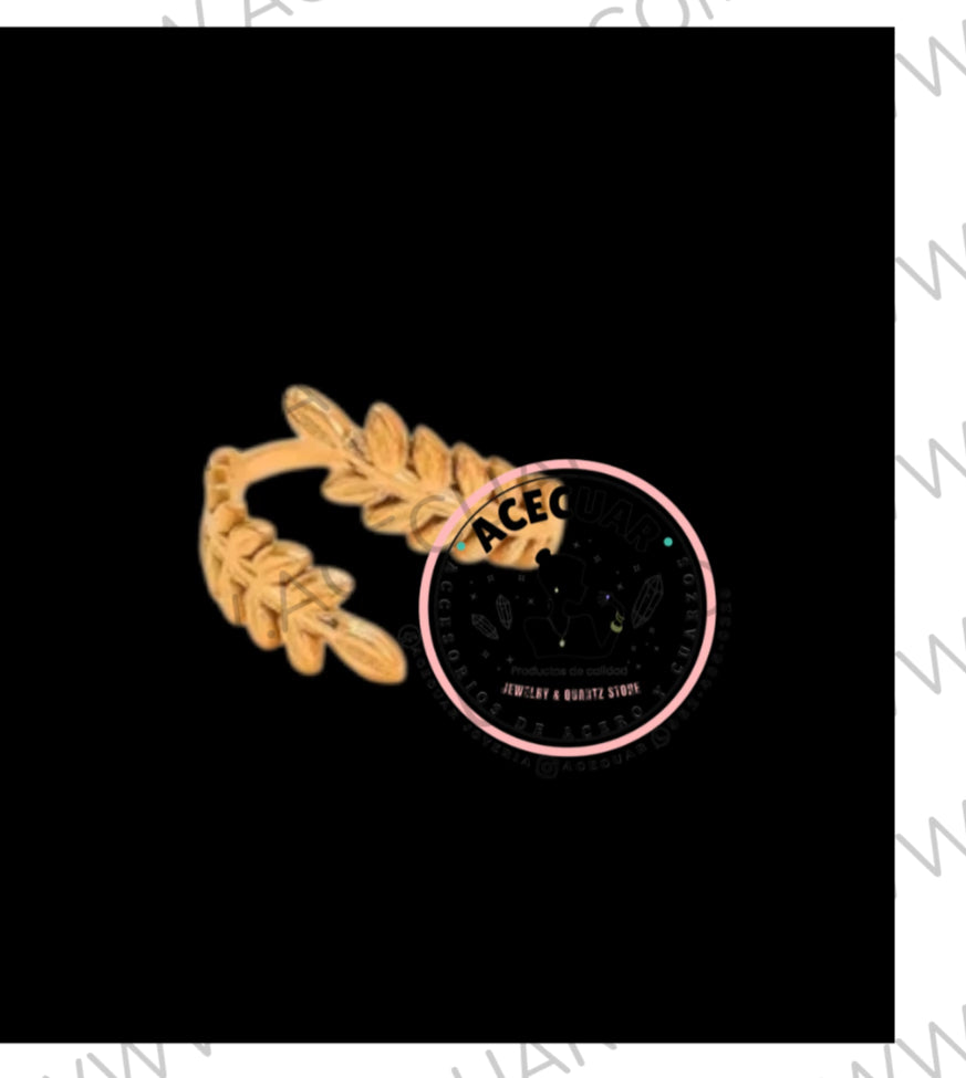 Anillo mini hojas ajustable