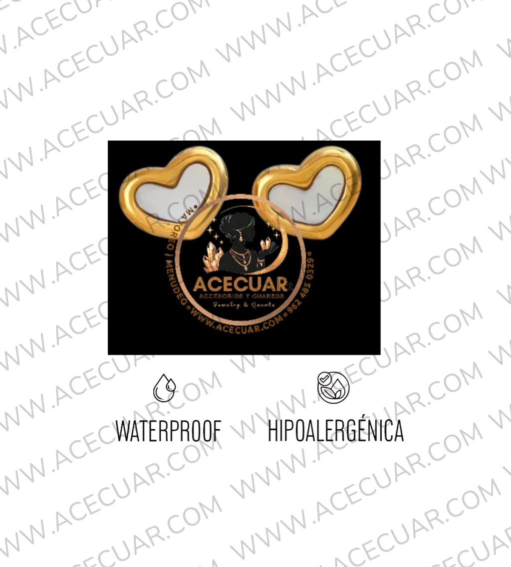 Corazones blancos aretes