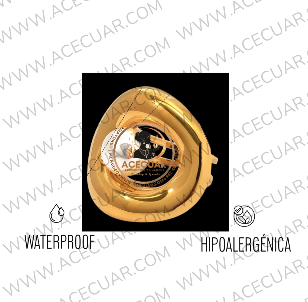 Anillo perla dorada