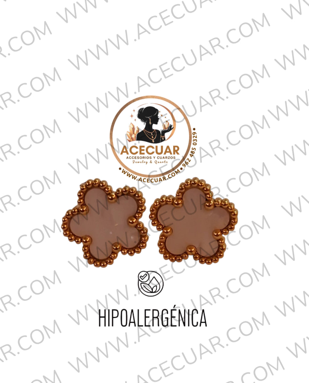 Trebol blanco aretes