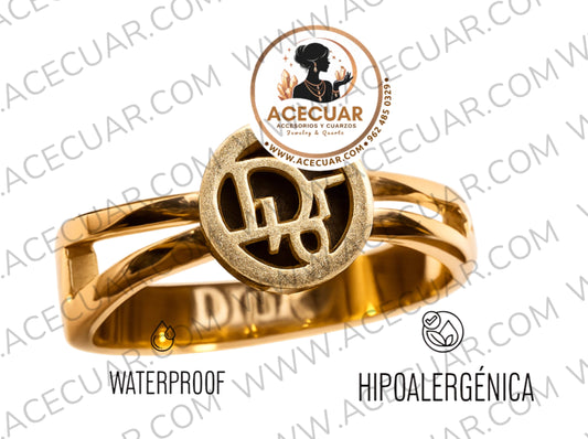 Anillo Dior dorado #7