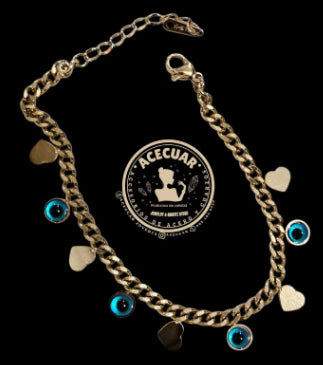Pulsera ojitos con corazon