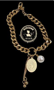 Pulsera virgen de Guadalupe con perla